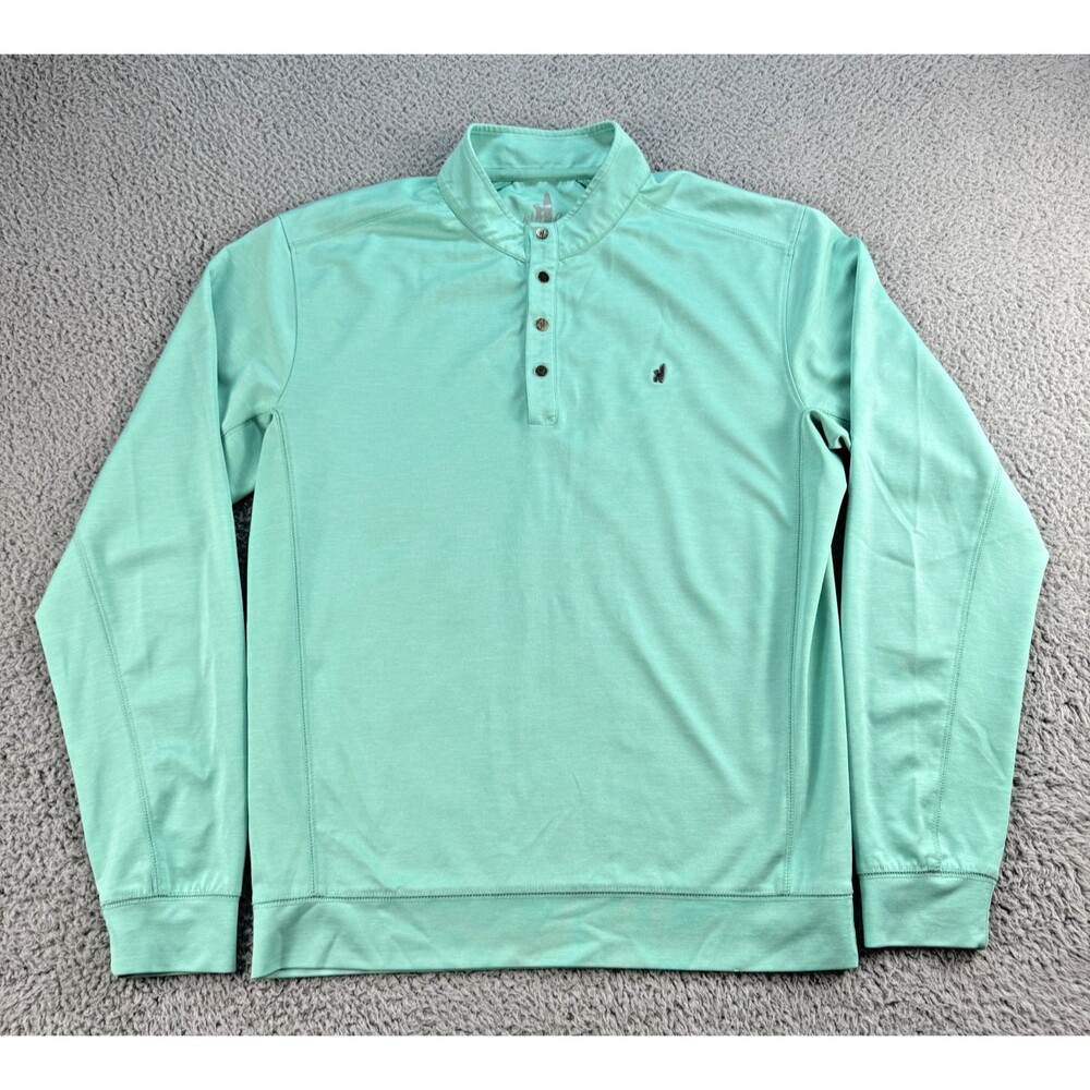 Johnnie-O Performance Quarter Snap Pullover Mens Medium Logo Golf Tidal Green